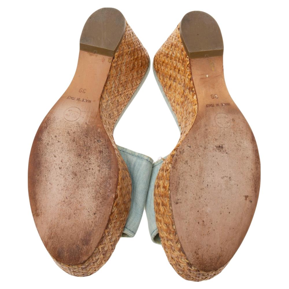 chanel raffia slides