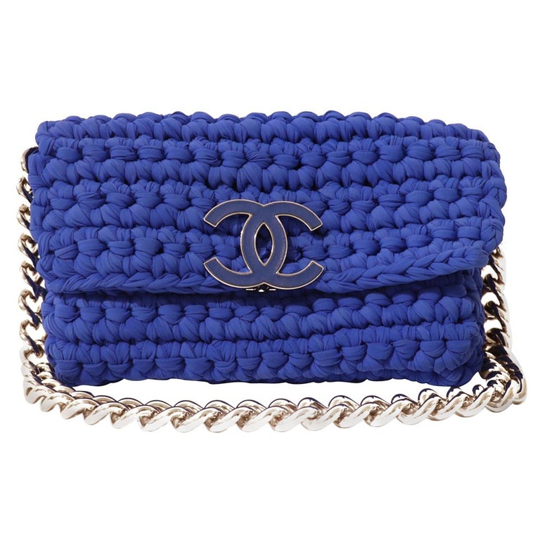 Chanel Blue Fancy Crochet Flap Bag at 1stDibs | chanel crochet bag, chanel  crochet flap bag, crochet chanel bag