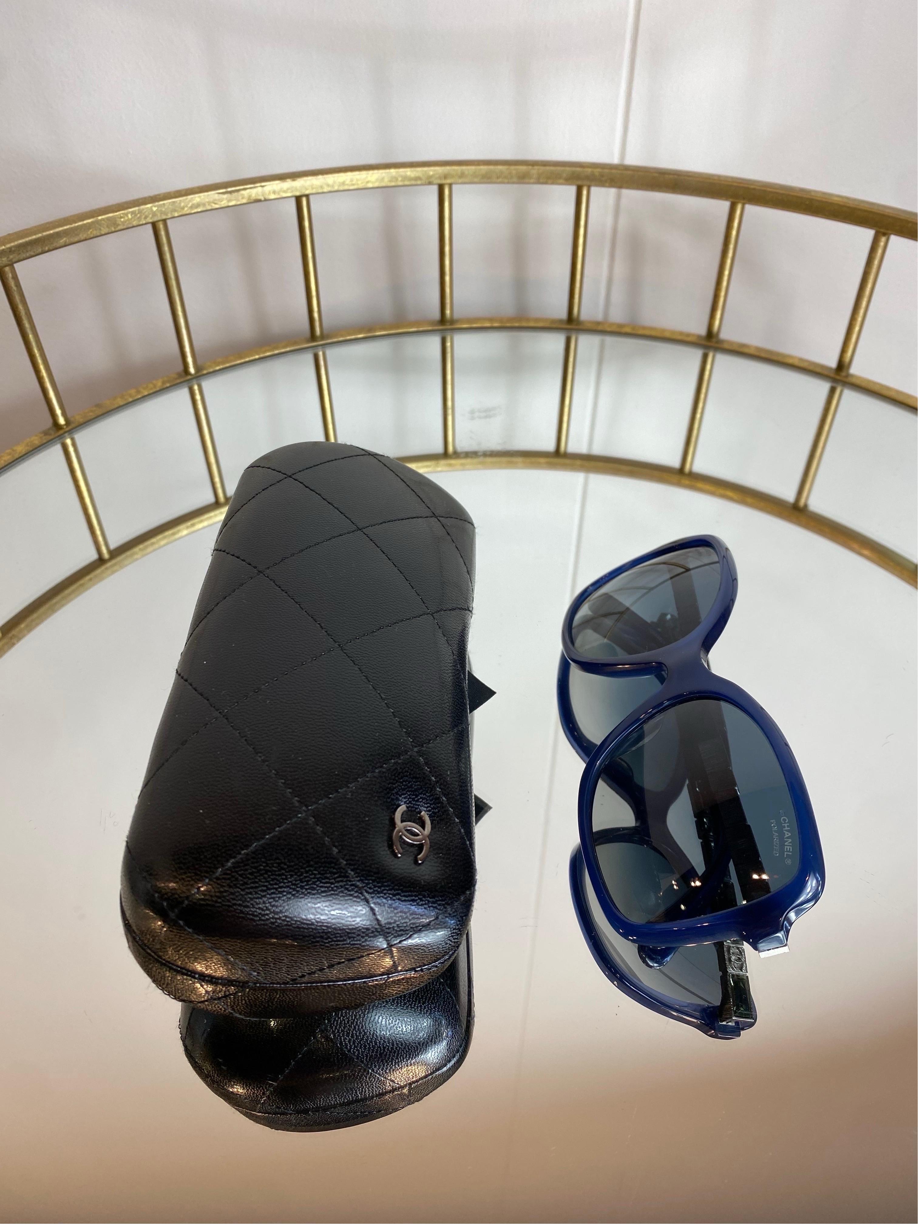 Chanel blue frame polarized Sunglasses For Sale 5