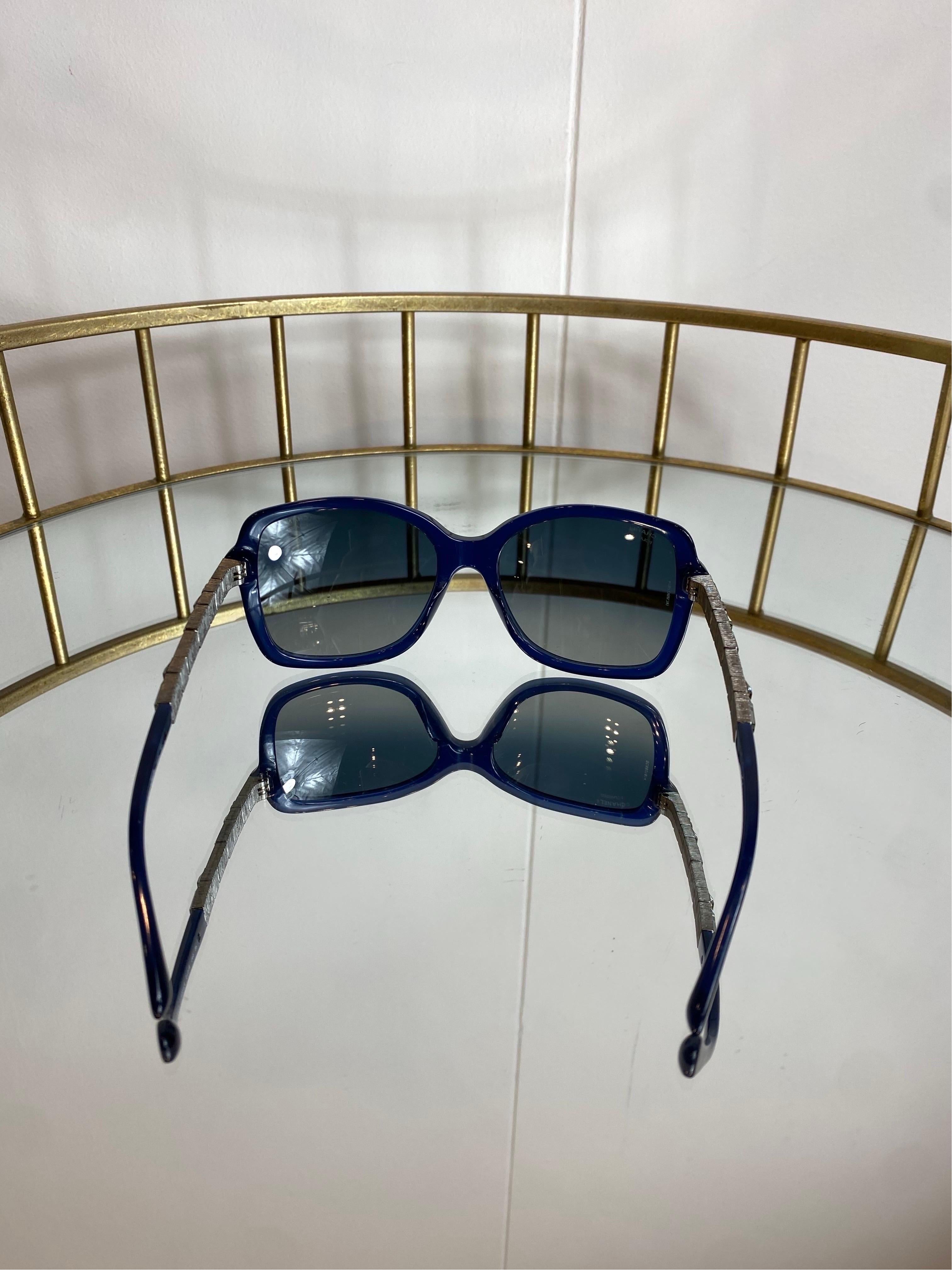 Chanel blue frame polarized Sunglasses For Sale 4