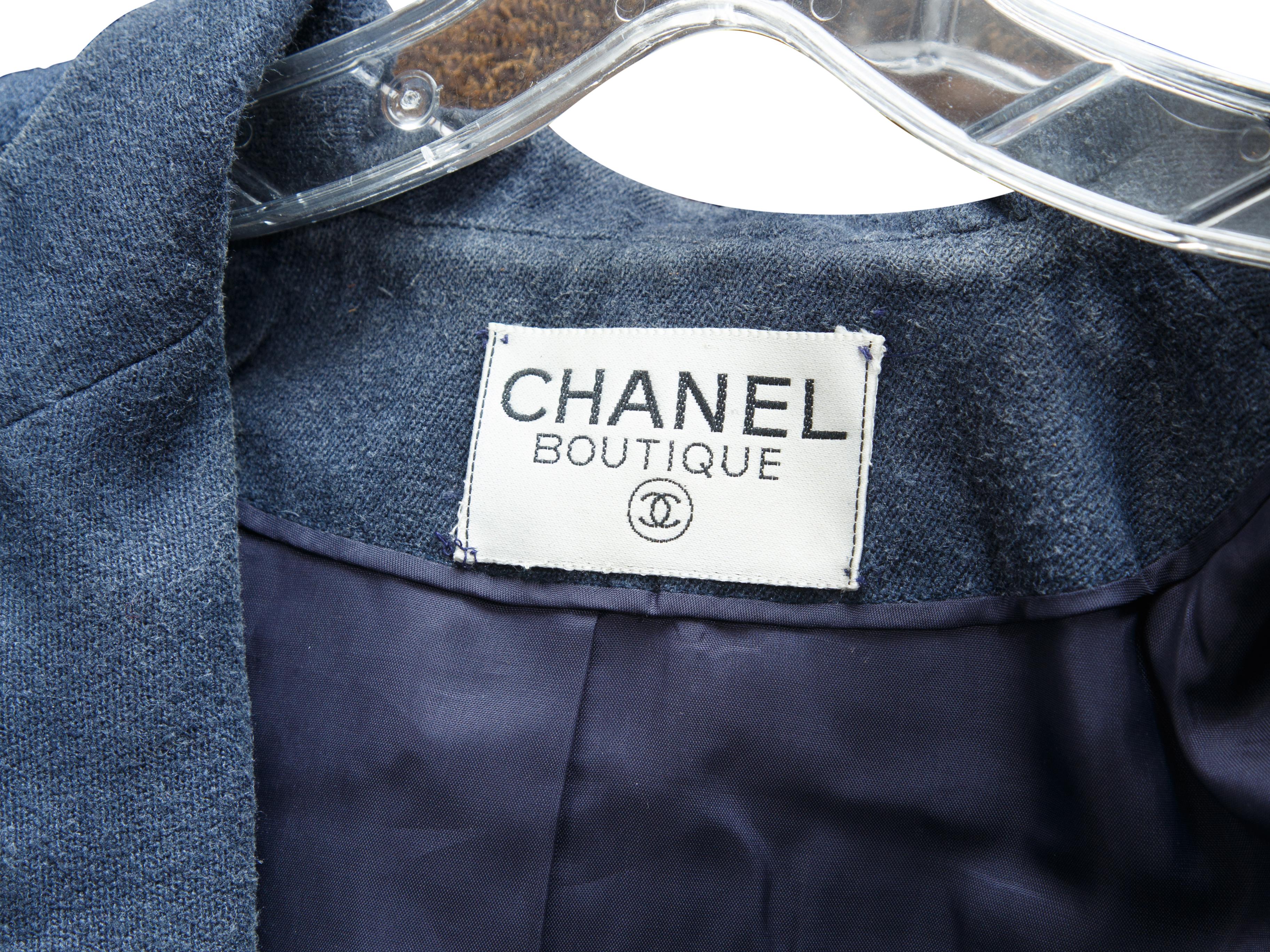 Chanel Blue Frayed Stripe Denim Cotton Jacket In Good Condition In New York, NY