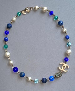 Chanel Blue Glass, Sodalite, Crystal & Faux Pearl Necklace, Fall 2007 Collection