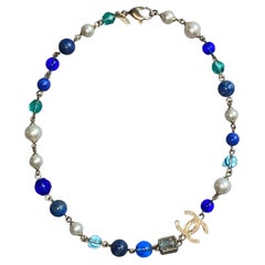 Chanel Blue Glass, Sodalite, Crystal & Faux Pearl Necklace, Fall 2007 Collection