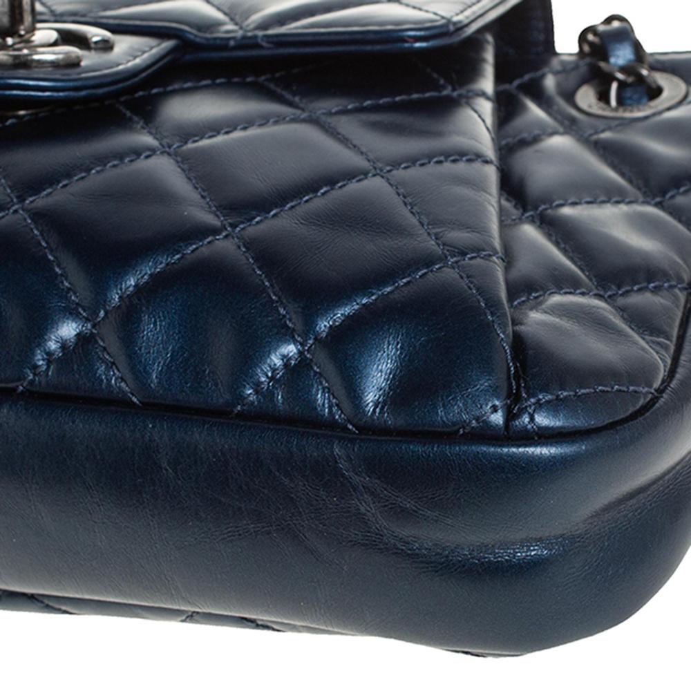 Chanel Blue Glazed Leather Paris Seoul Accordion Flap Bag 2