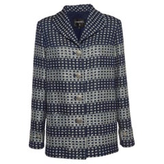 Chanel Giacca lunga in tweed glitterato con dettaglio di paillettes L.L.