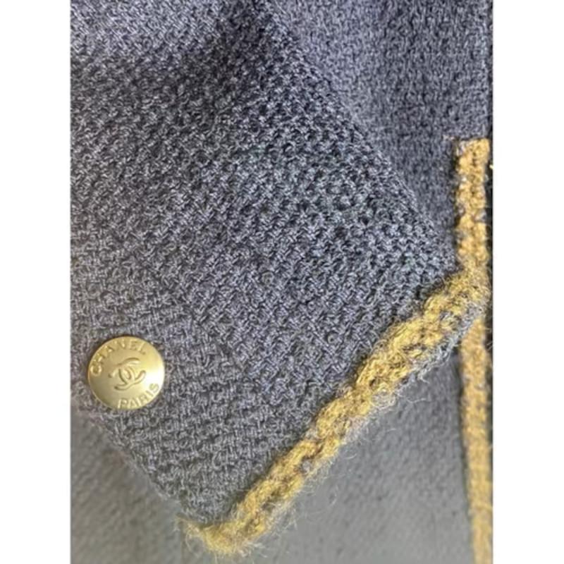 Black Chanel blue gold wool Jacket