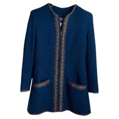 Chanel blue gold wool Jacket