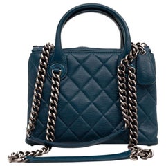 Chanel Blue Grained Leather Bag