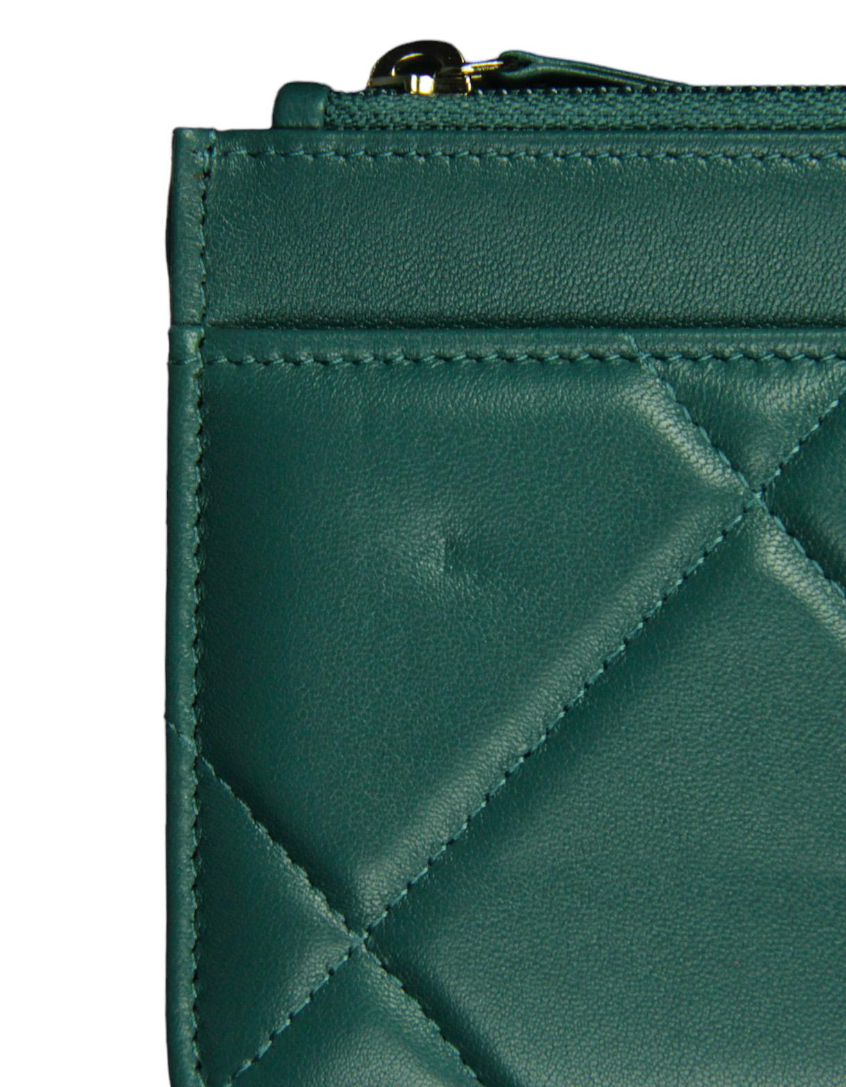 Chanel Blue-Green Lambskin Quilted 19 Wallet On Chain WOC Crossbody Bag 7