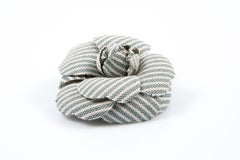 Chanel Blue Grey Stripy SMALL Camelia Brooch