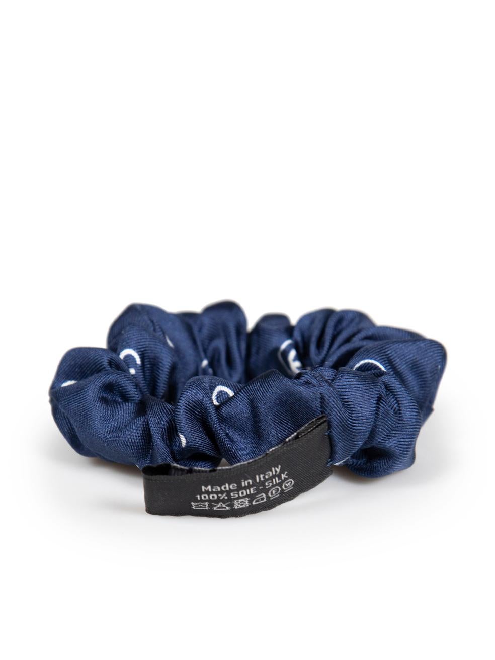 Chanel Blue Interlocking CC Scrunchie & Scarf In Excellent Condition For Sale In London, GB