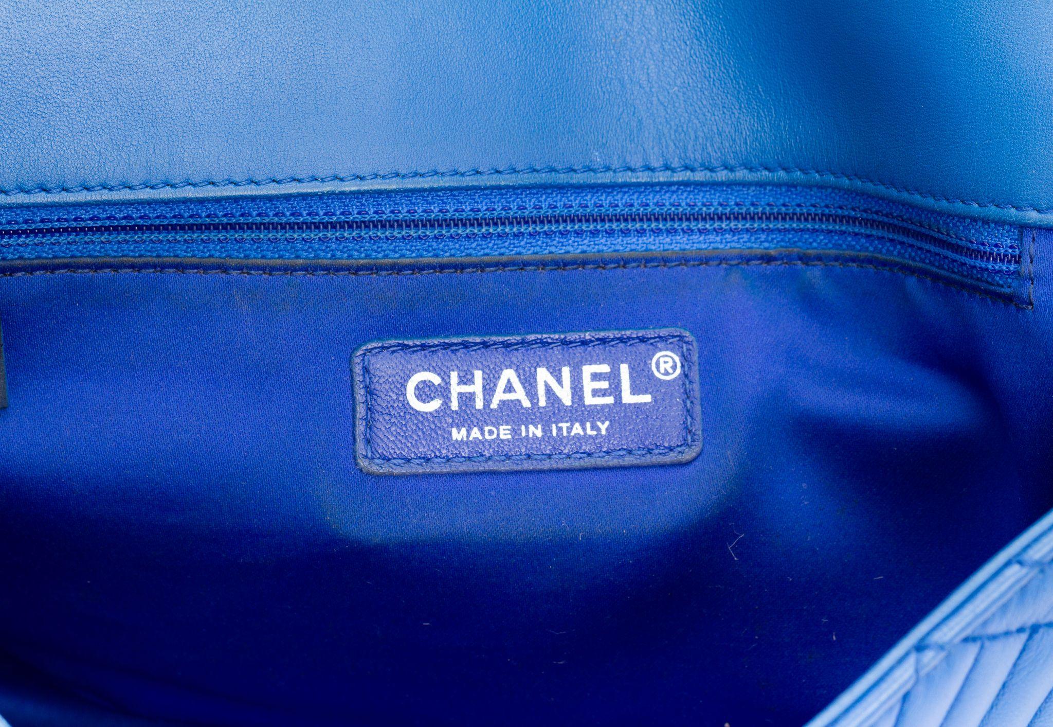 Chanel Blue Izmir Single Quilted Flap For Sale 1