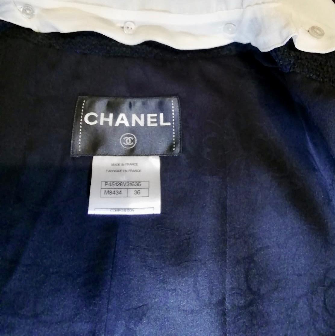 CHANEL blue jacket FR 36 Cruise 2013 Versailles 13C For Sale 6