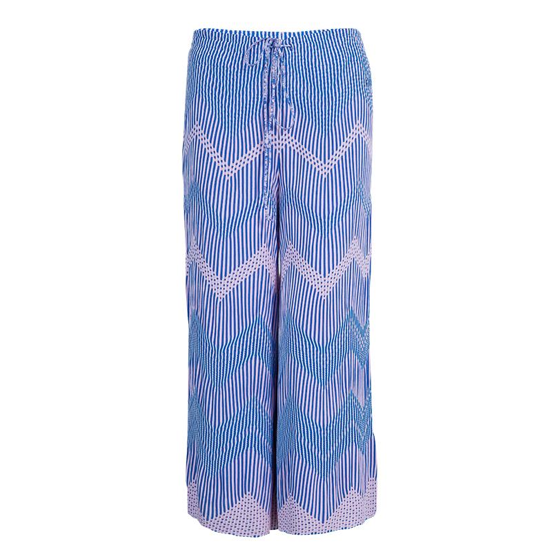 Chanel Blue Jacquard Knit Top And Culottes Set S 5