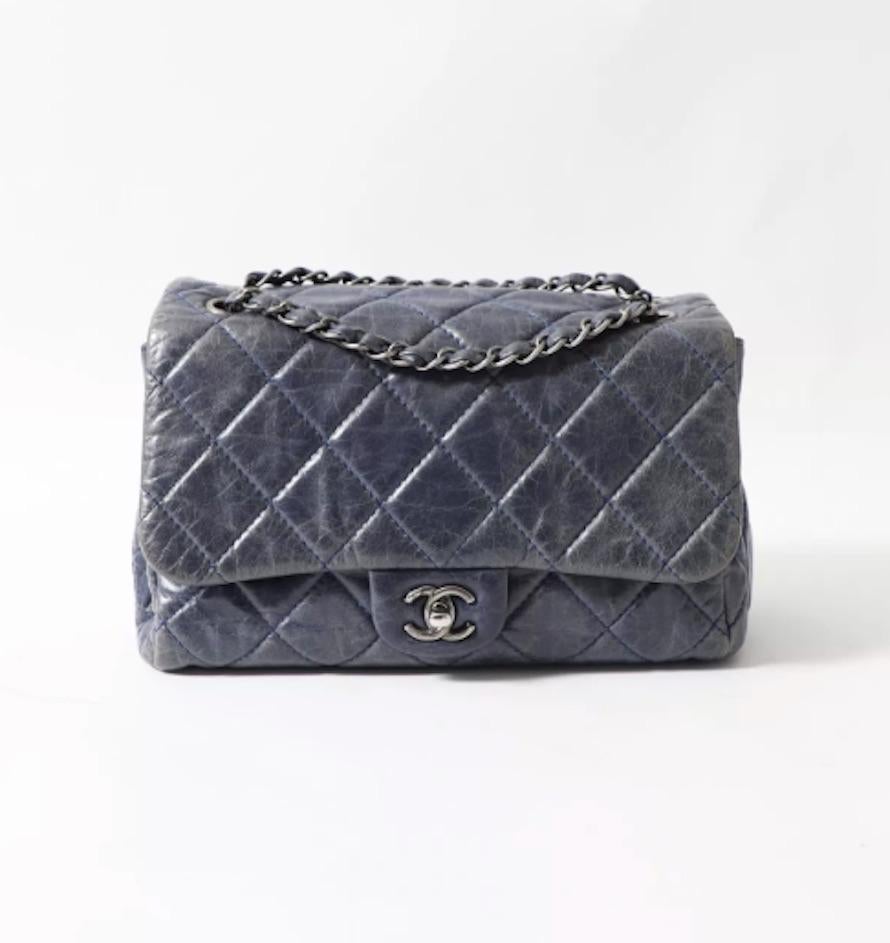 Chanel Blue Jean Leather Timeless Bag 11