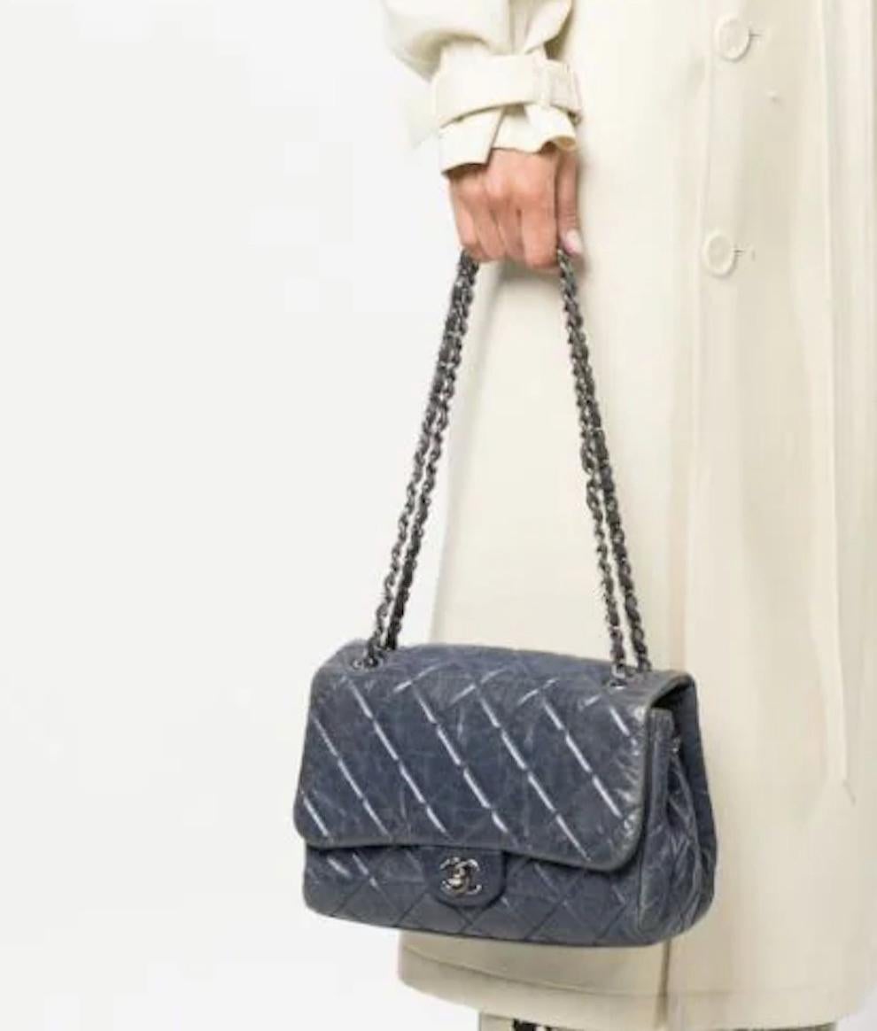 Chanel Blue Jean Leather Timeless Bag 1