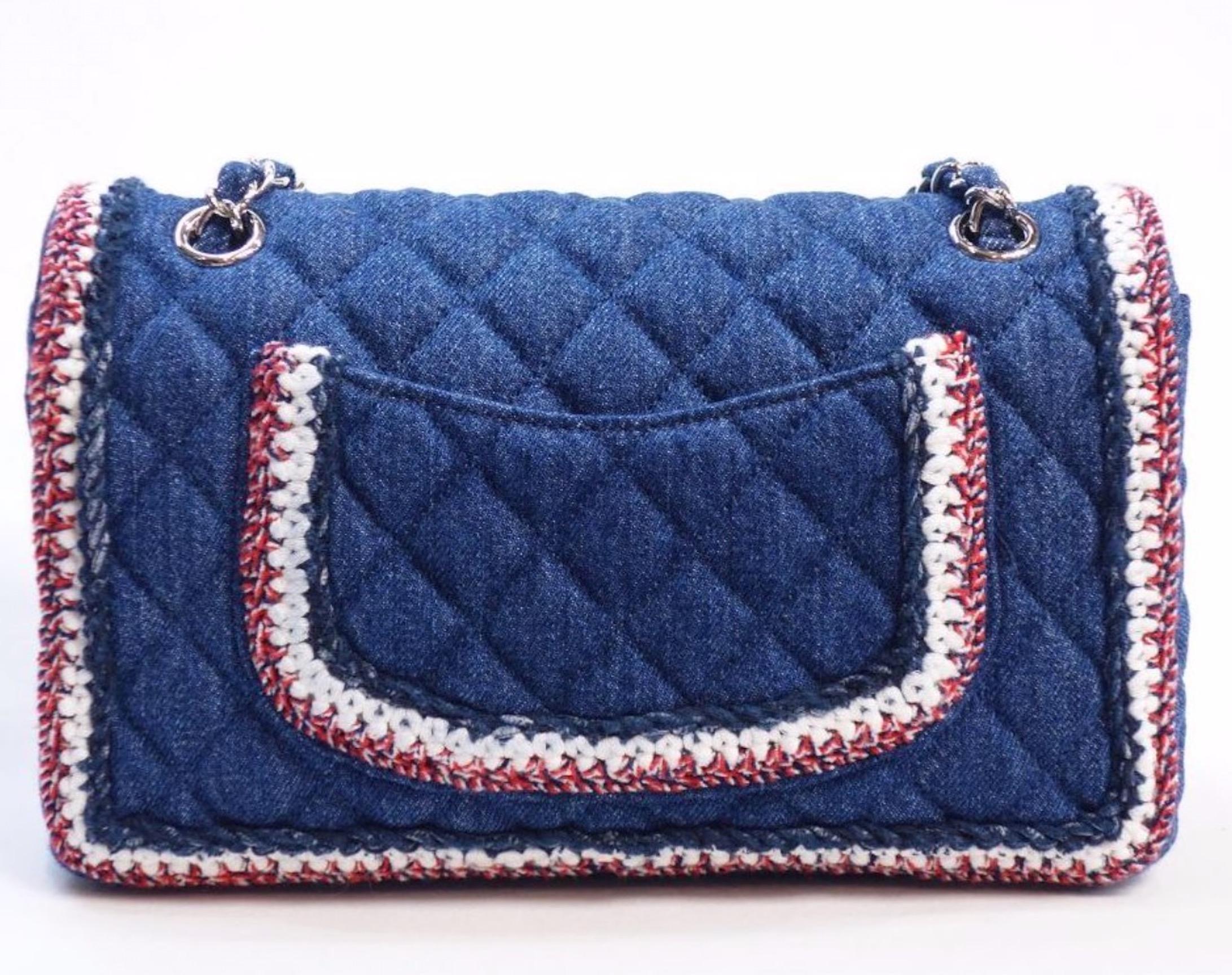 red white and blue chanel bag