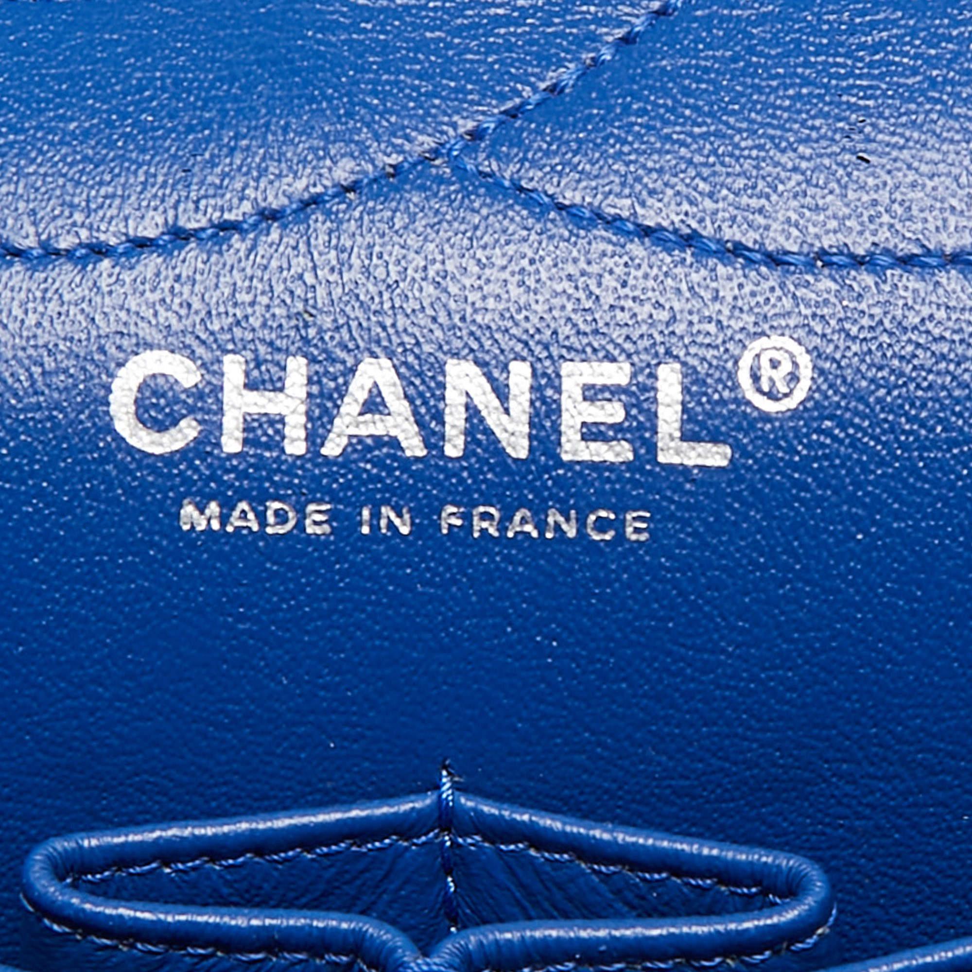 Chanel Blue Jersey Classic 227 Reissue 2.55 Flap Bag For Sale 7