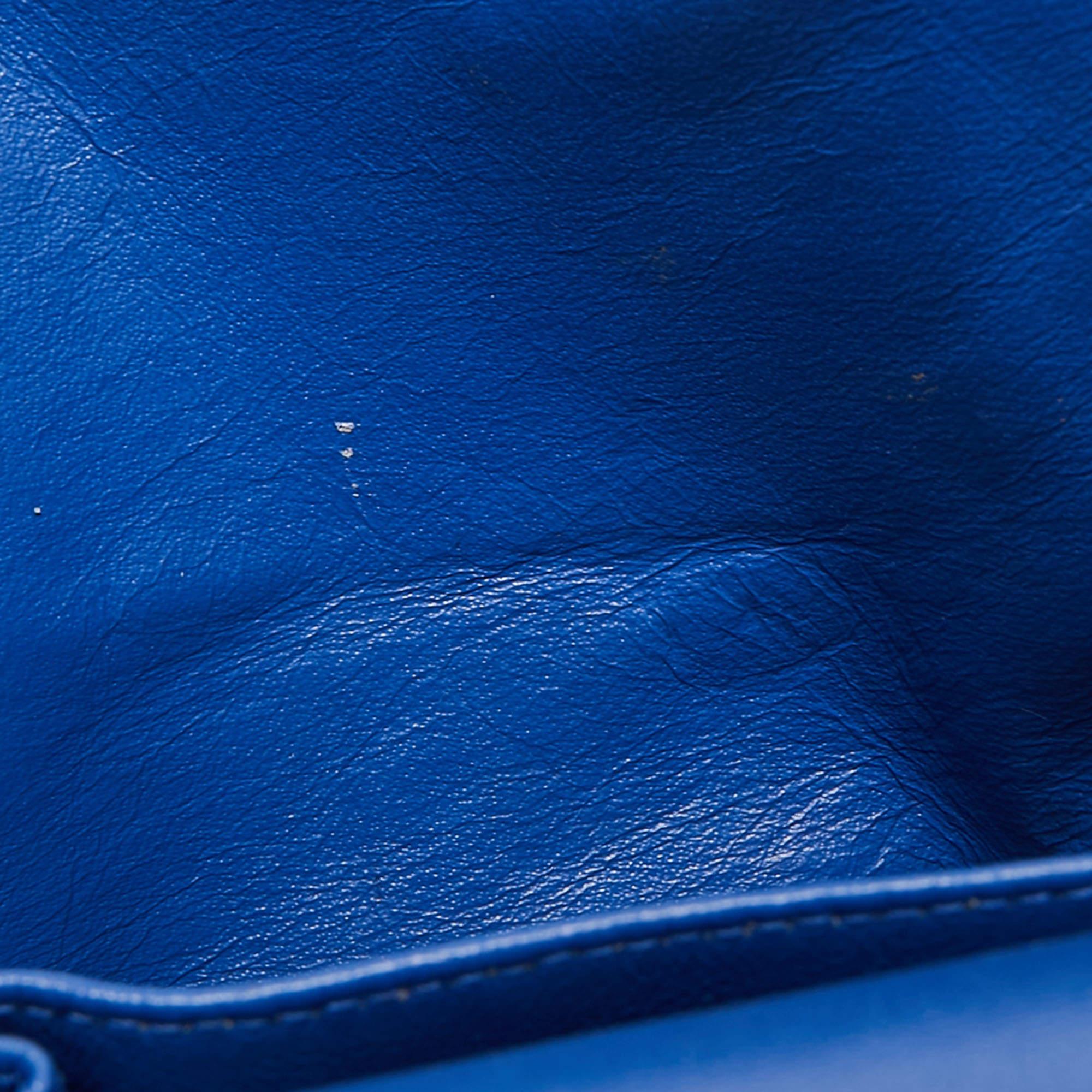 Borsa Chanel Classic 227 Reissue 2.55 con patta in Jersey Blu in vendita 10