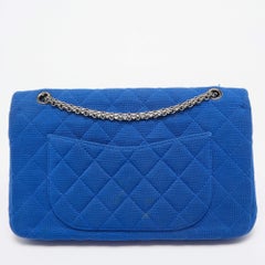 Chanel Blue Jersey Classic 227 Reissue 2.55 Flap Bag