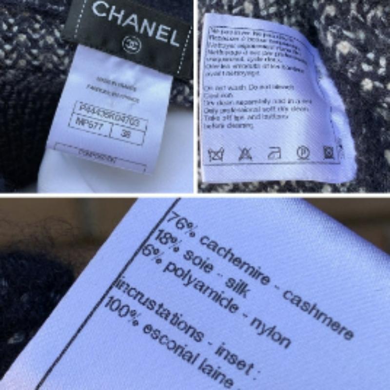 Chanel Blue Knit Cashmere Silk Long Cardigan Size 38 FR In Excellent Condition For Sale In Rome, Rome