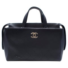 Chanel Blue Lambskin & Caviar Calfskin CC Top Handle Shopper