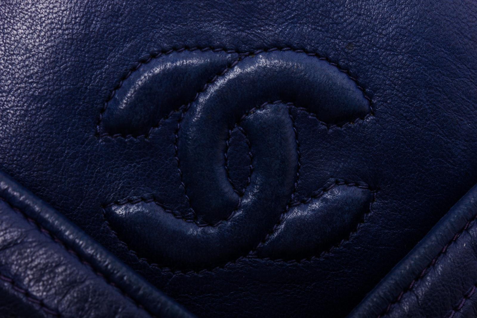 Chanel Blue Lambskin Chevron Tassel Camera Shoulder Bag 2
