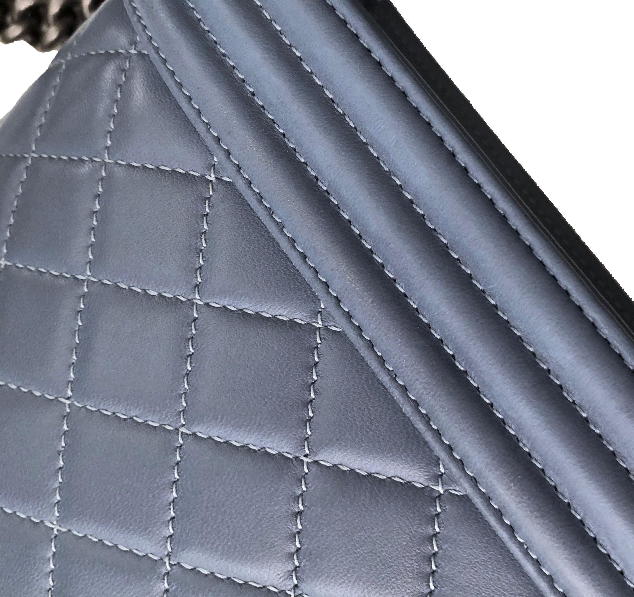 Chanel Blue Lambskin Large Boy Bag 1