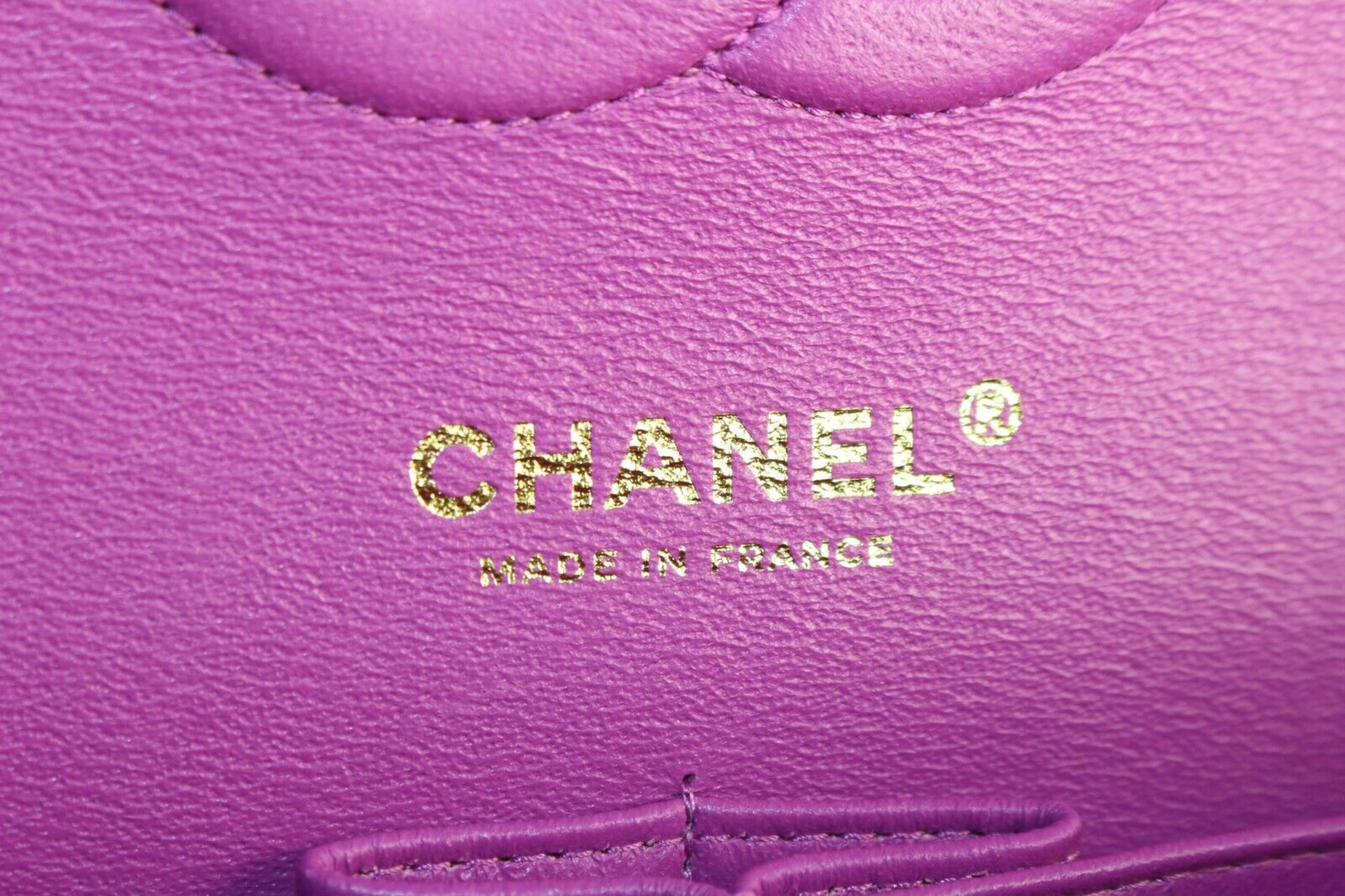 Chanel Blue Lambskin Rainbow Chain Medium Classic Double Flap 2CJ1227 1