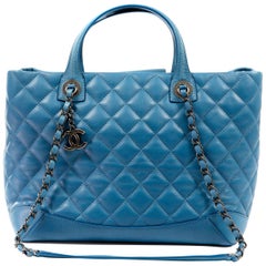 Chanel Blue Lambskin Tote 