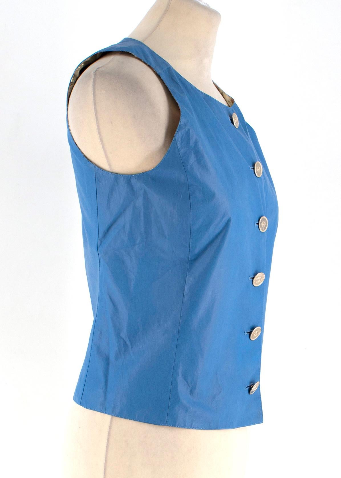 Chanel Blue Lambskin Vest - Size US 4 In New Condition For Sale In London, GB