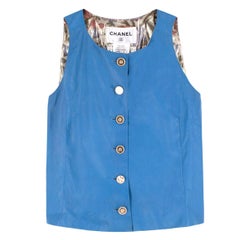 Chanel Blue Lambskin Vest - Size US 4