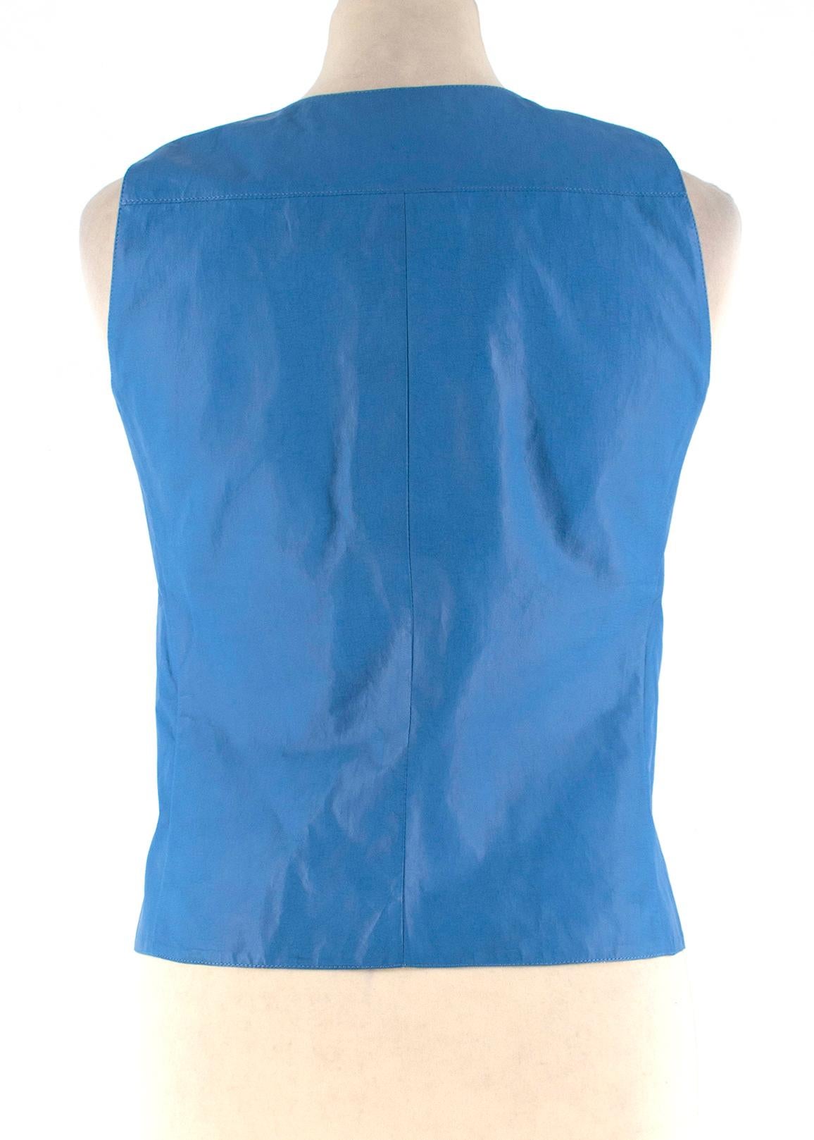 Women's Chanel Blue Lambskin Vest - Size US 4 For Sale