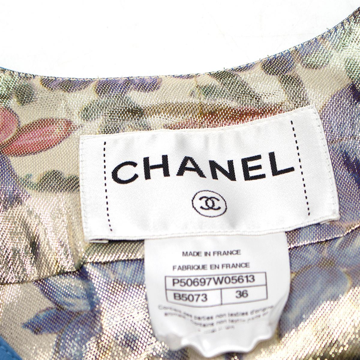 Chanel Blue Lambskin Vest - Size US 4 For Sale 2