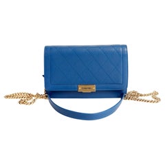 Chanel Blue Lambskin WOC Wallet on a Chain