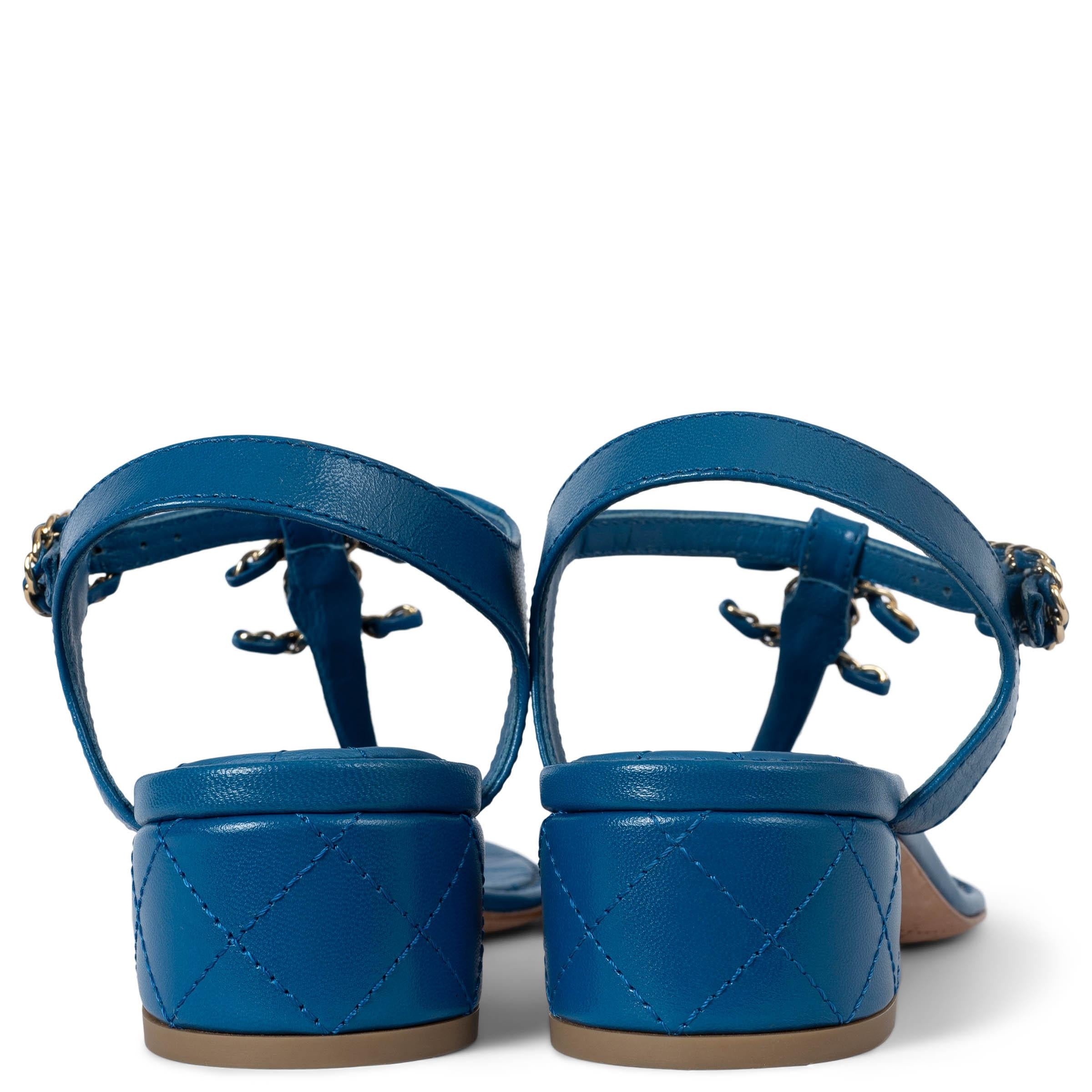 CHANEL 16C SEOUL CHAIN T-STRAP Sandales 38 Pour femmes en vente