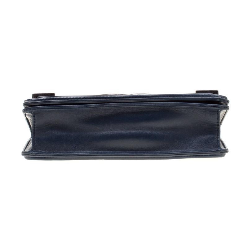 Black Chanel Blue Leather and Pexiglass Boy Brick Flap Bag