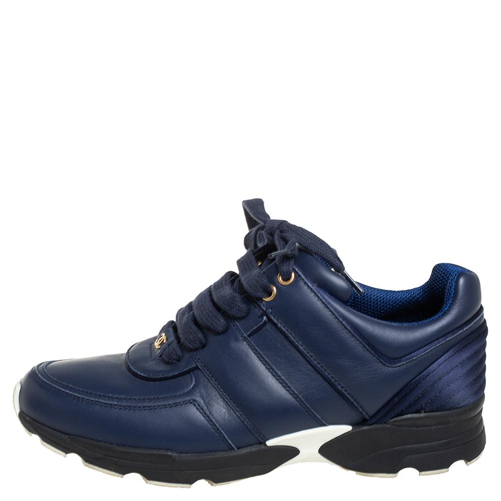 A trendy pair of chunky sneakers made out of leather and satin to keep at the top of your style game, these Chanel rubber sole, low-top sneakers are the perfect pair to invest in. Dress them up or down, all eyes will still be on you!

Includes: