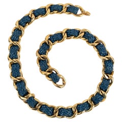 Chanel blue leather belt 1990s