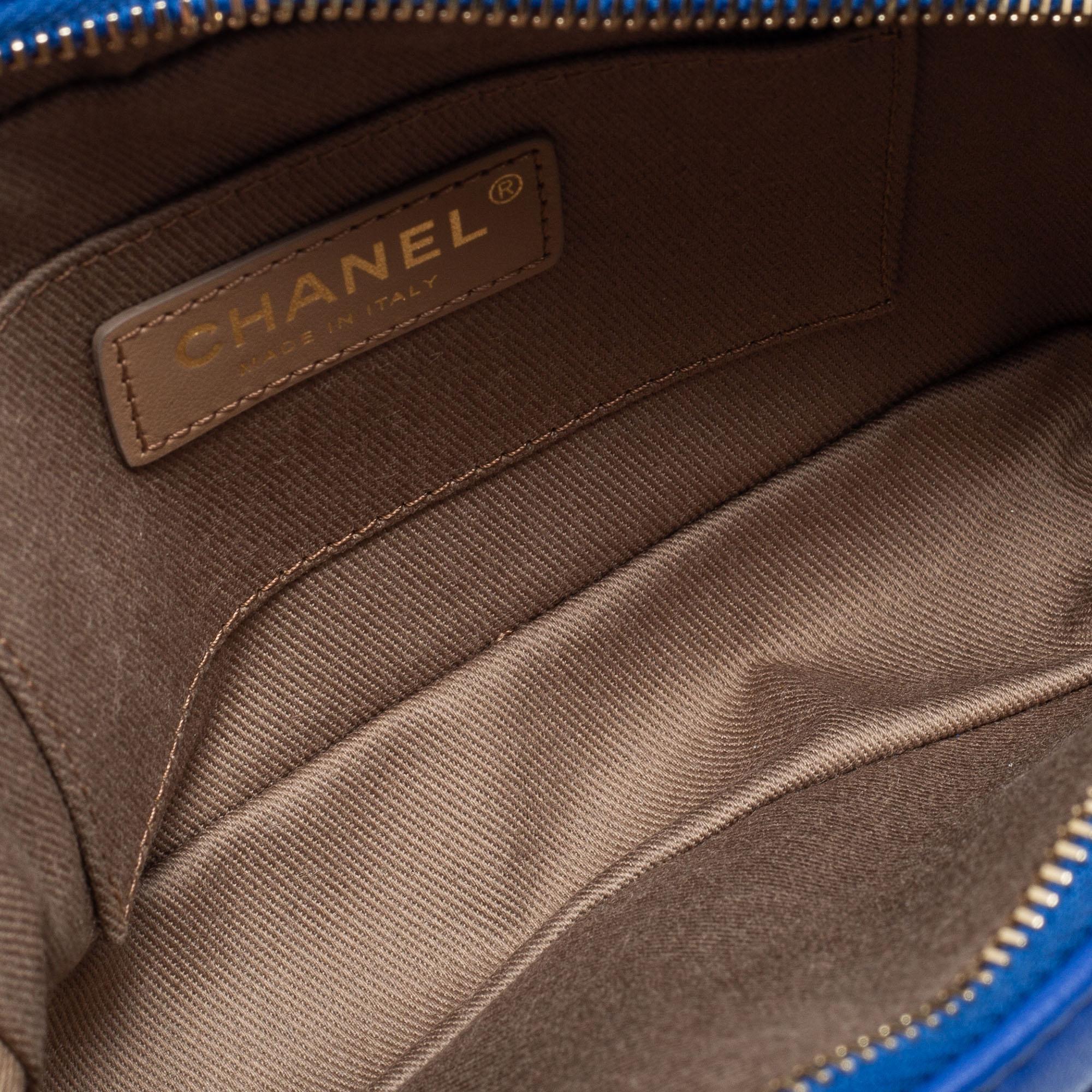 Chanel Blue Leather CC Flap Belt Bag 4