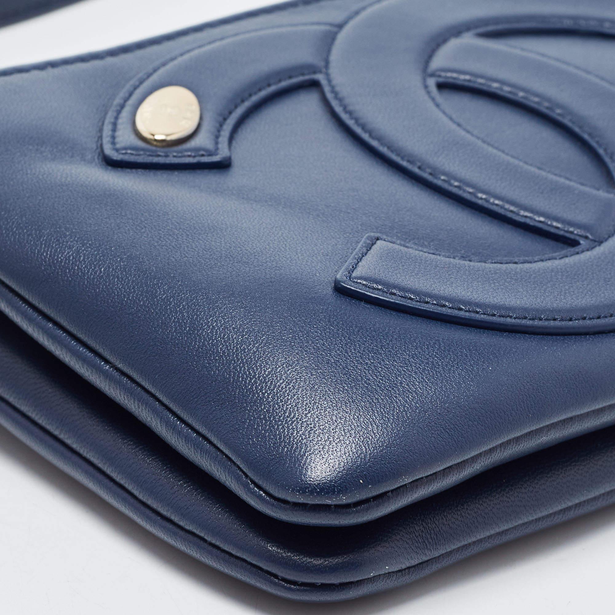 Chanel Blue Leather CC Mania Waist Bag 8