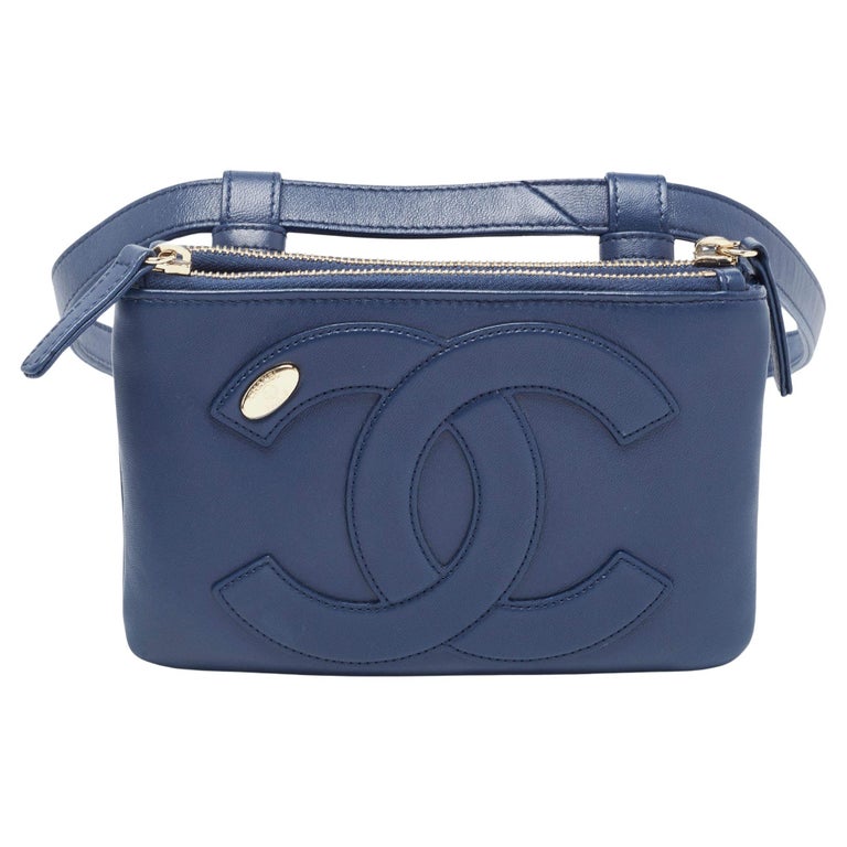Chanel Blue Leather CC Mania Waist Bag For Sale at 1stDibs