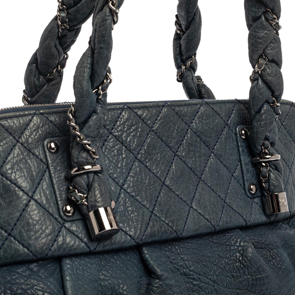 Chanel Blue Leather Leather Lady Braid Bag 4