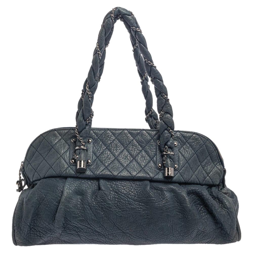 Chanel Blue Leather Leather Lady Braid Bag