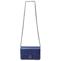 Chanel Blue Leather Medium Crossing Time Flap Bag