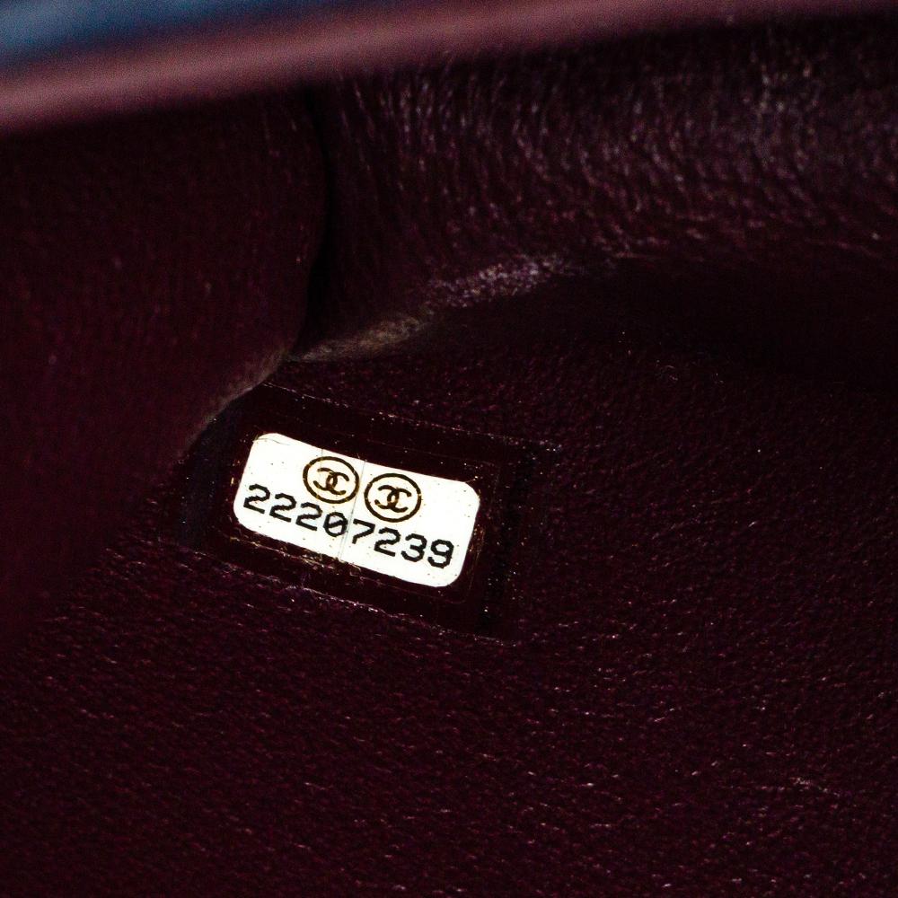 Chanel Blue Leather Mini Beauty Lock Flap Bag 4