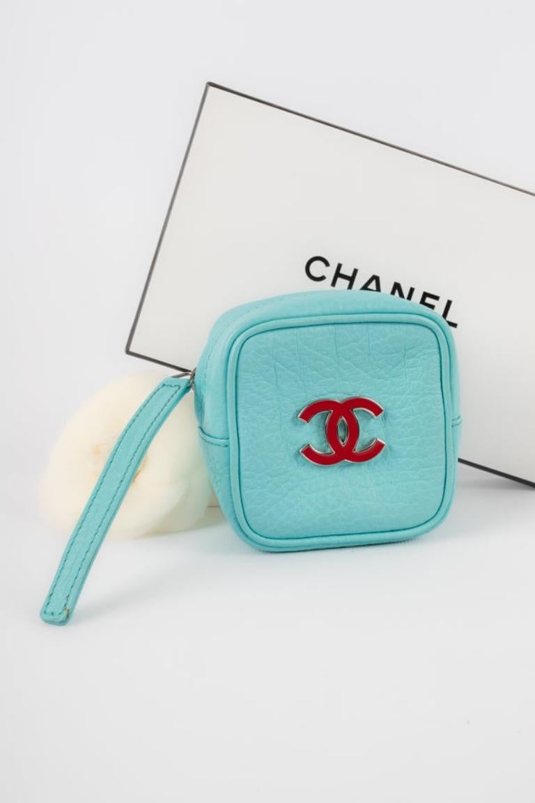 Chanel Blaue Leder-Mini-Handtasche, 2003/2004 im Angebot 6