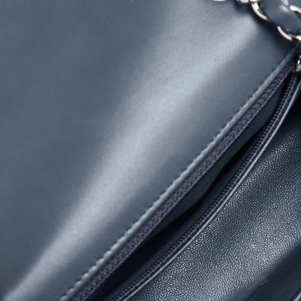 Chanel Blue Leather Mini Rectangle Classic Single Flap Bag 4