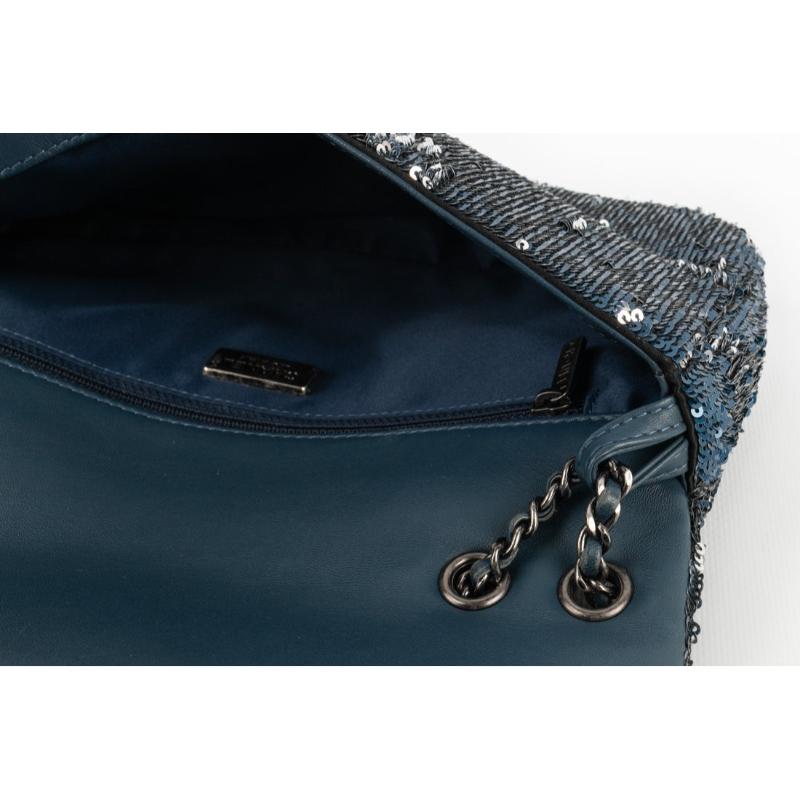 Chanel Blue Leather Sequinned Bag Paris-Cuba, 2018 For Sale 7