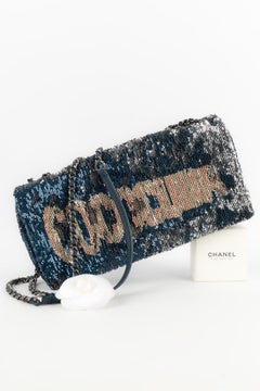 Chanel Blue Leather Sequinned Bag Paris-Cuba, 2018